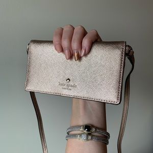 Kate Spade Rose Gold Wallet With Strap